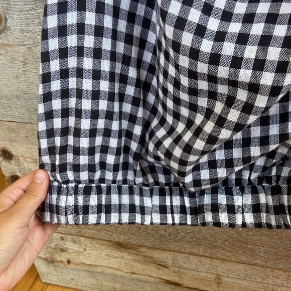 Dizzy Lizzy crop plaid off the shoulder top size medium - Picture 5 of 6